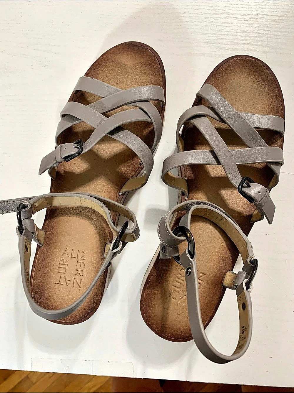 Naturalizer Strappy Wedge Sandals in Gray Size US 9.5